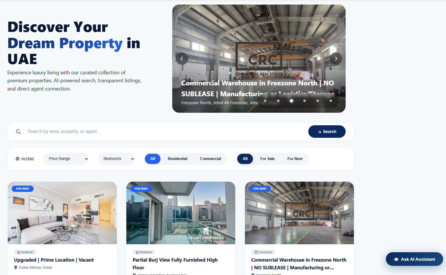 Real Estate Broker website preview
